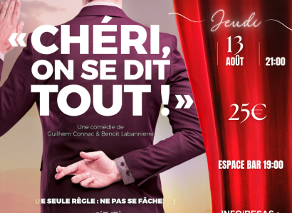Théâtre en vigne aux Terrasses d'Adrien :   CHERI ON SE DIT TOUT