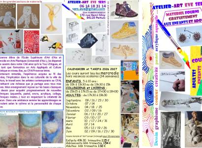 Atelier de dessin peinture arts plastiques