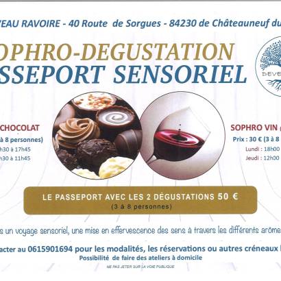 Sophro dégustation Passeport sensoriel au Caveau Ravoire