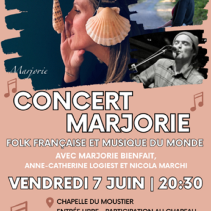 À Bédoin -Concert "Marjorie", vendredi 7 juin Le 7 juin 2024