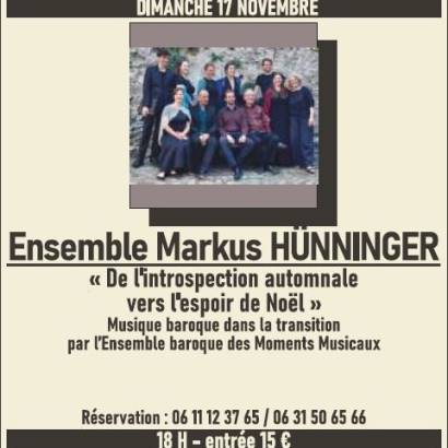 Concert Markus Hünninger - Motets de Jean Sébastien Bach et de son entourage