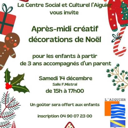 Après-midi créatif de décorations de Noël