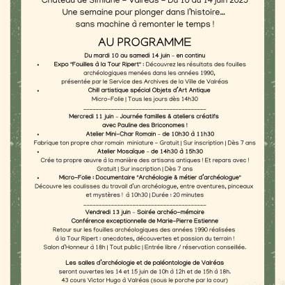 Journées Européennes de l'Archéologie au Château de Simiane