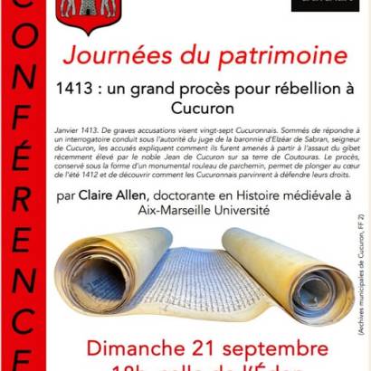 Journées européennes du patrimoine à Cucuron