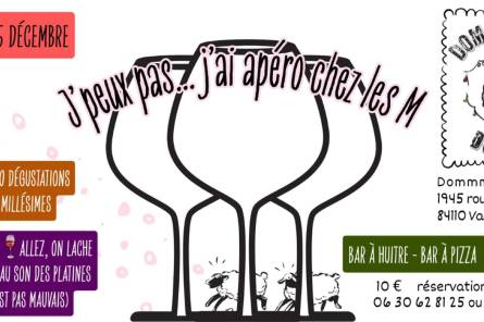 I can't... I've got an aperitif at the M's